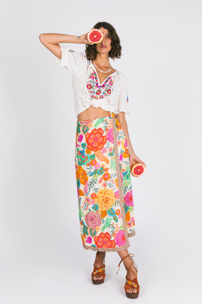 Barefoot Midi Skirt - White Sands