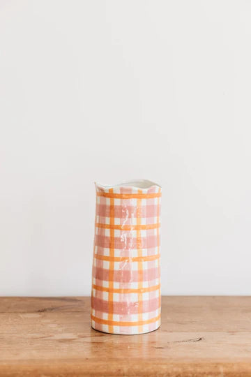 Large Gingham Vase