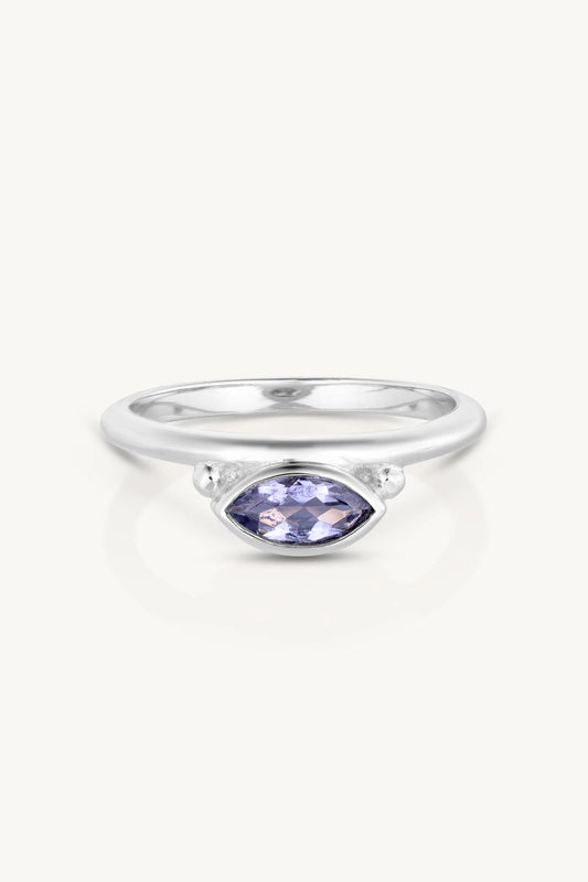 Nyra Marquise Iolite Silver Stacker ~ 6/S