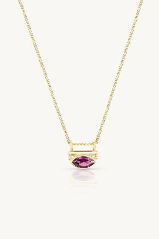 Nyra Rhodolite Gold Necklace