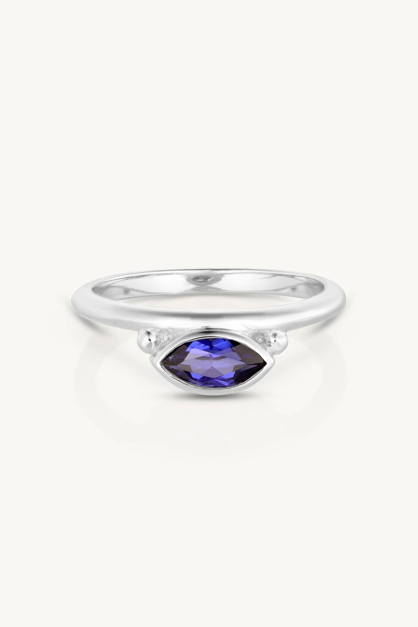 Nyra Marquise Sapphire Silver Stacker ~ 8/L