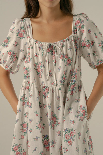 Ivy Smock Mini Dress in Ivy Lilac Garden