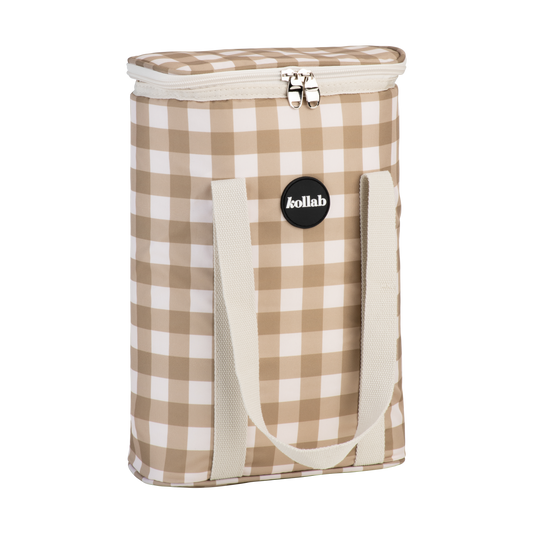 Wine Cooler Bag Olive Check