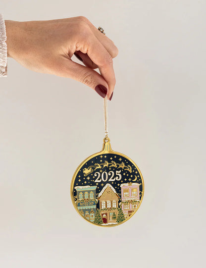 2025 Christmas Village Enamel Ornament