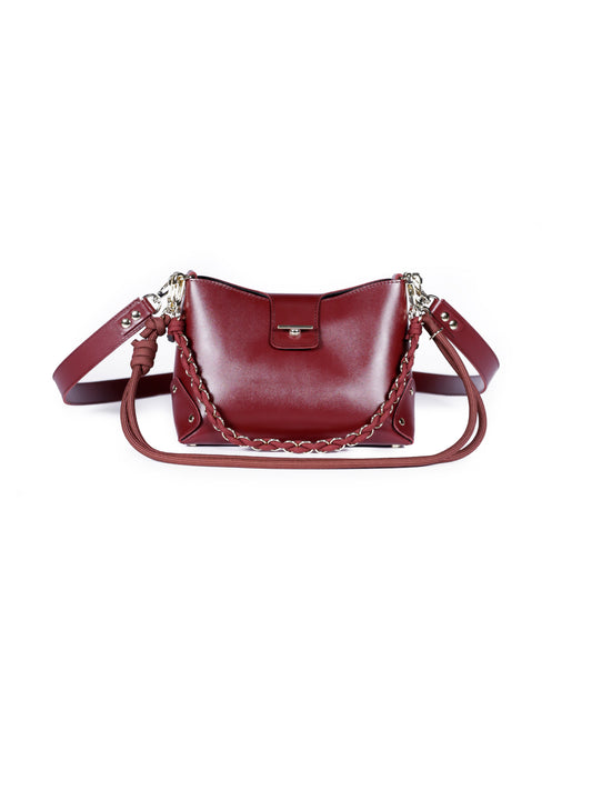 Origami Leather Bag ~ Cherry