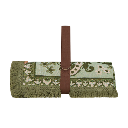 Ornate Floral Throw - Fern