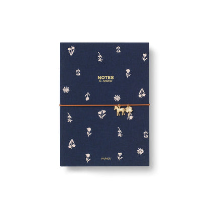 Twilight Blooms Embroidered ~ Fabric Notebook