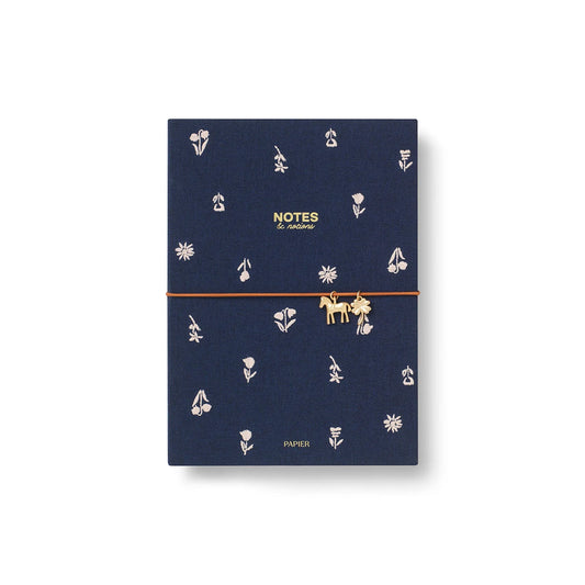 Twilight Blooms Embroidered ~ Fabric Notebook