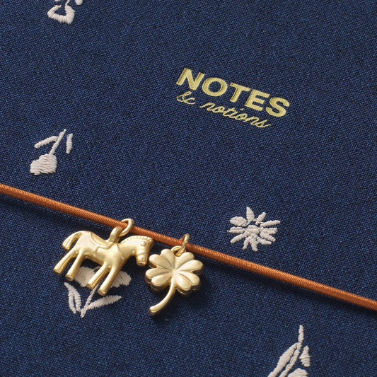 Twilight Blooms Embroidered ~ Fabric Notebook