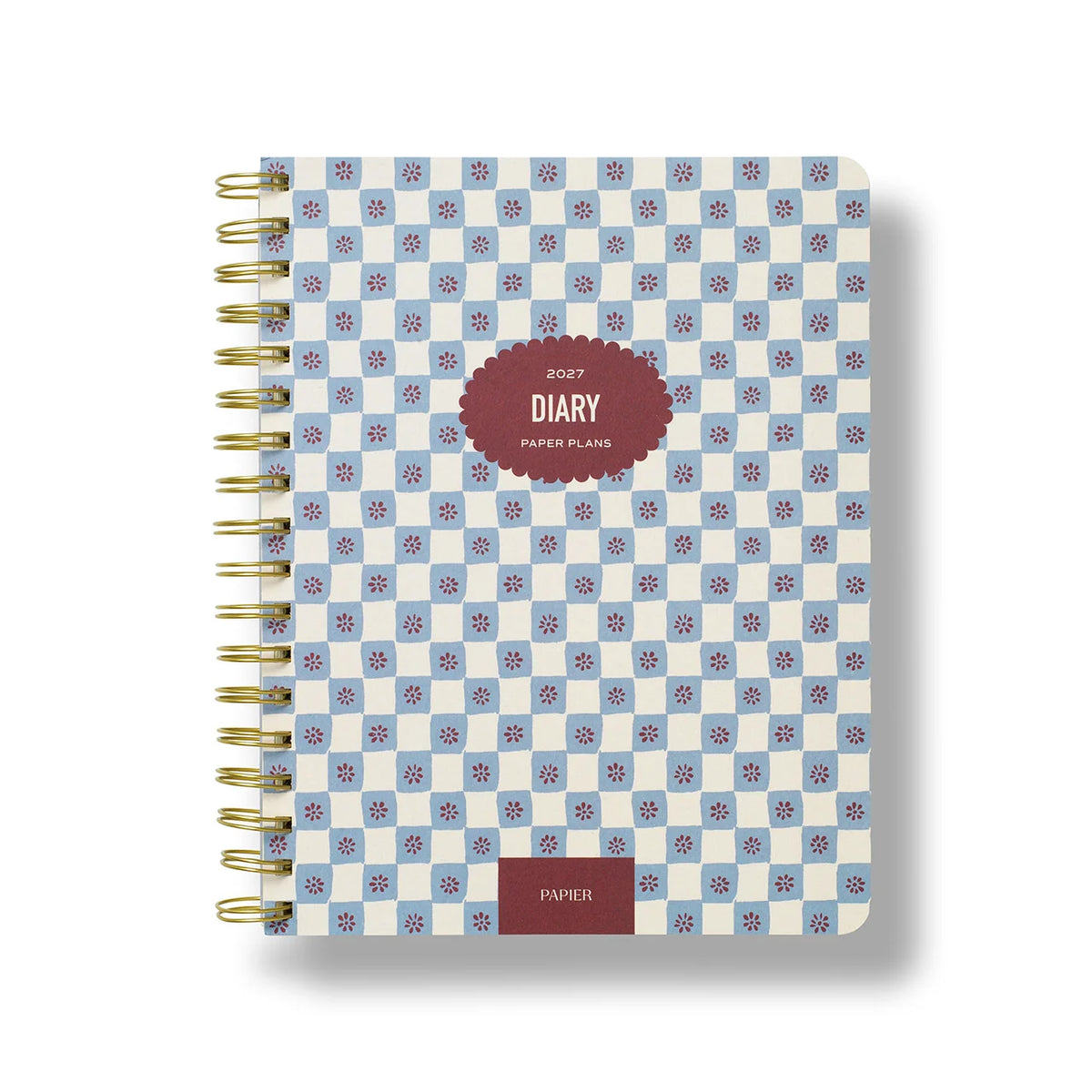 2027 Weekly Diary ~ Softcover Spiral Petals in Check