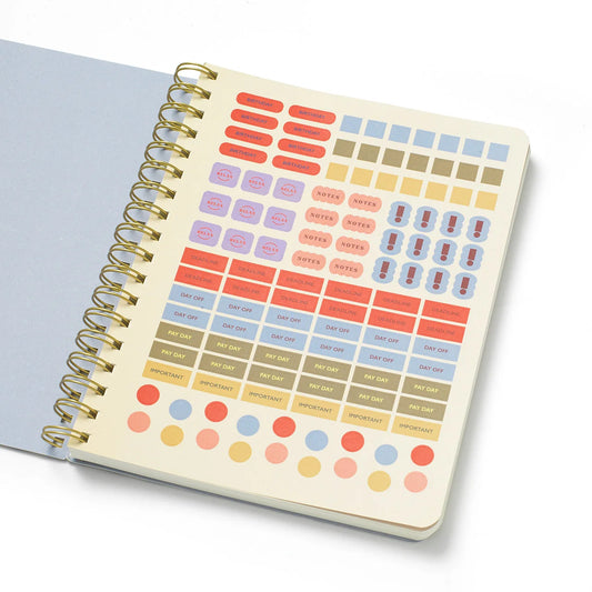 2027 Weekly Diary ~ Softcover Spiral Petals in Check
