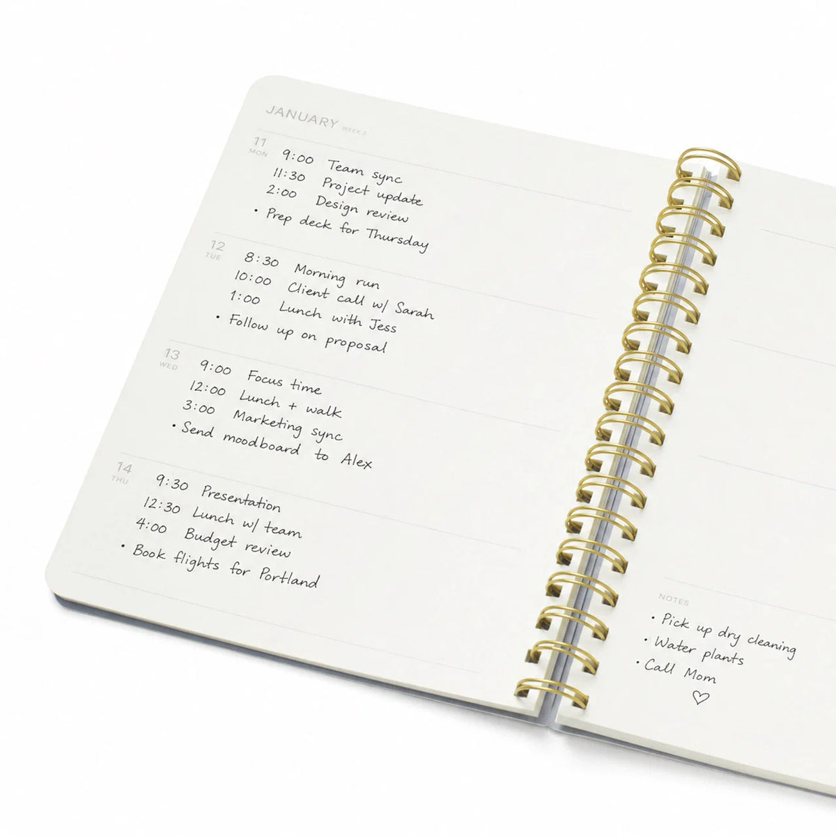 2027 Weekly Diary ~ Softcover Spiral Petals in Check