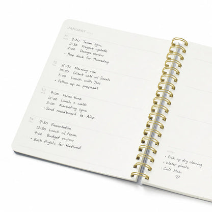 2027 Weekly Diary ~ Softcover Spiral Petals in Check