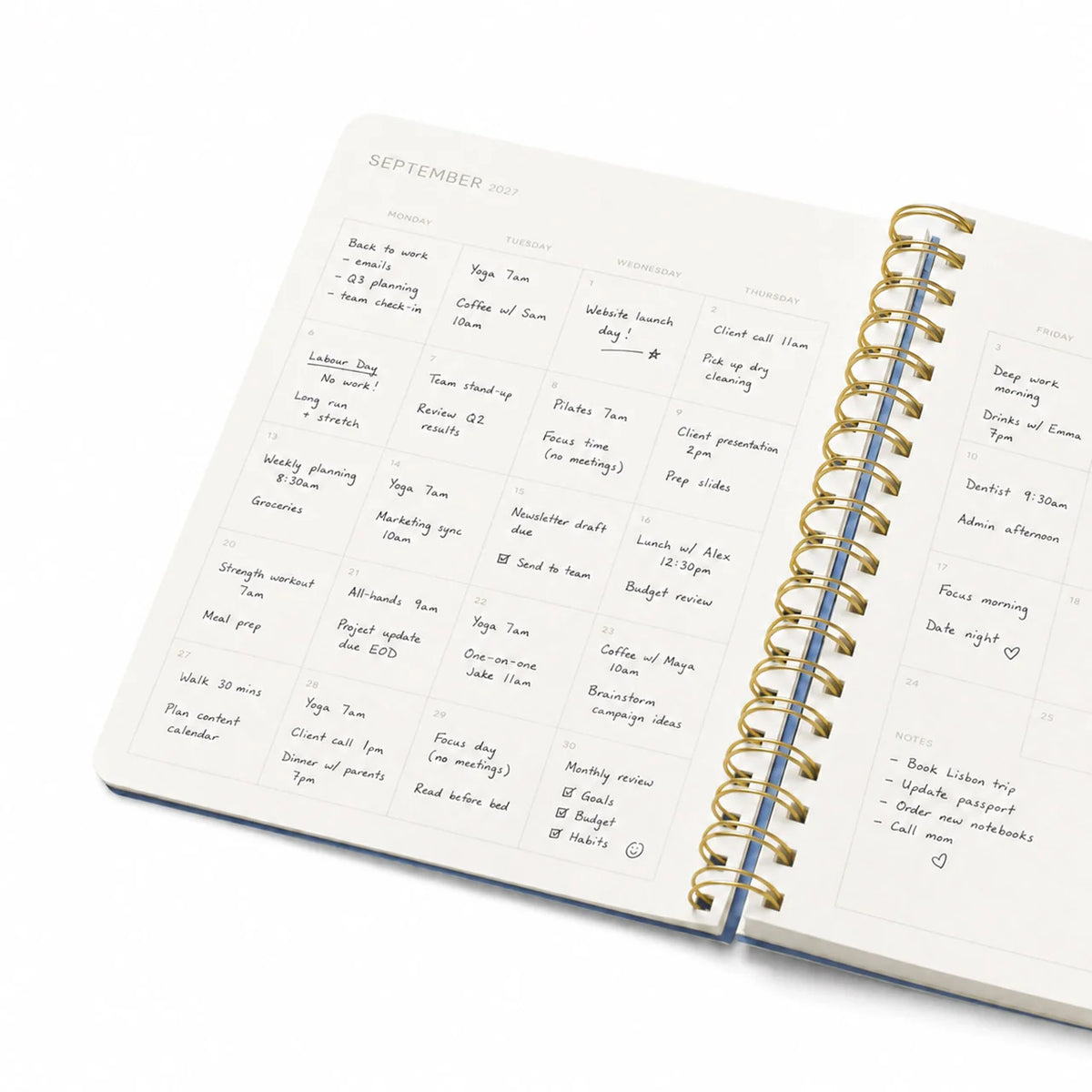 2027 Weekly Diary ~ Softcover Spiral Trellis
