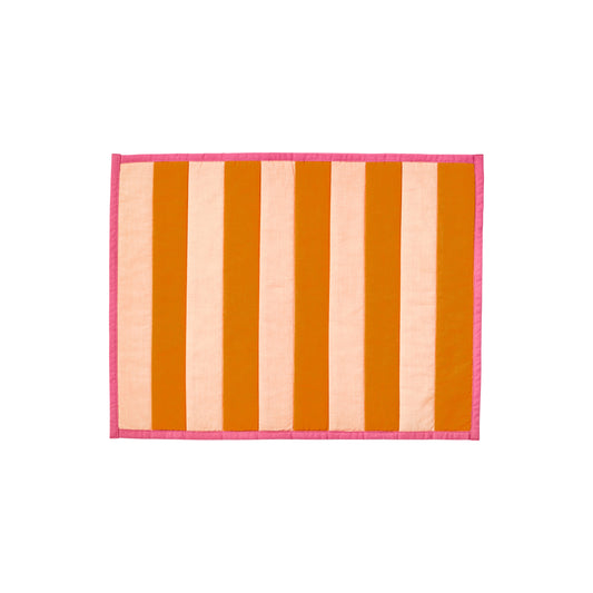 Stripe Peach Placemats - Set of 4