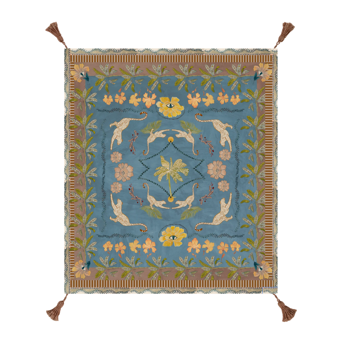 Eye of the Jungle Picnic Rug - Lagoon