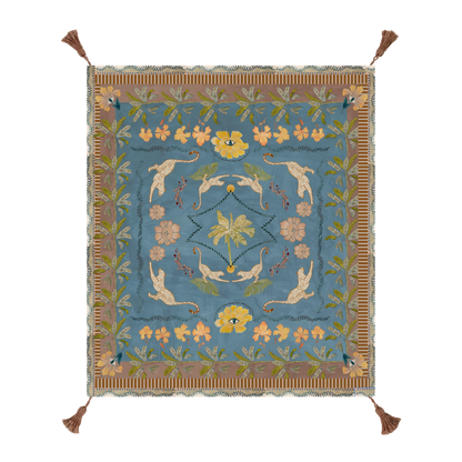 Eye of the Jungle Picnic Rug - Lagoon