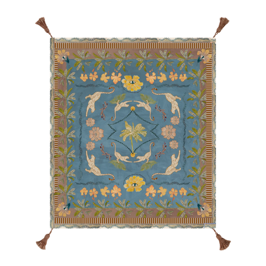 Eye of the Jungle Picnic Rug - Lagoon