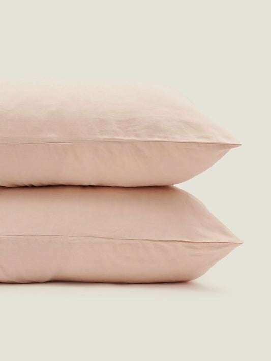 100% Linen Pillowcase Set of 2 Blush