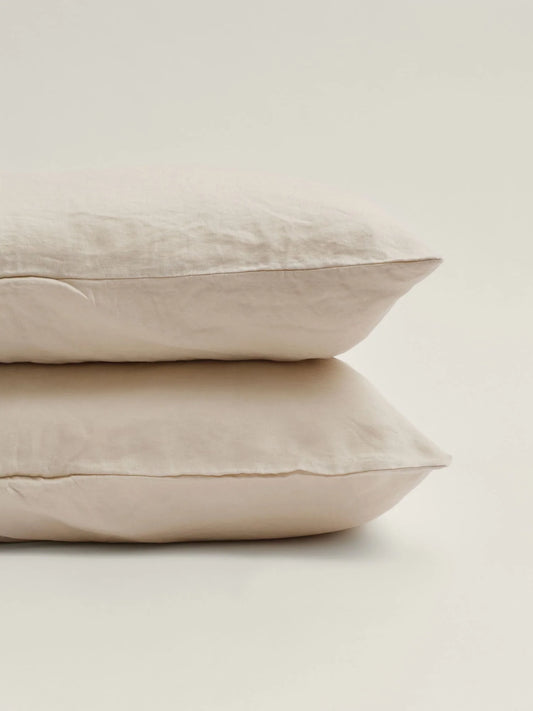 100% Linen Pillowcase Set of 2 Cream