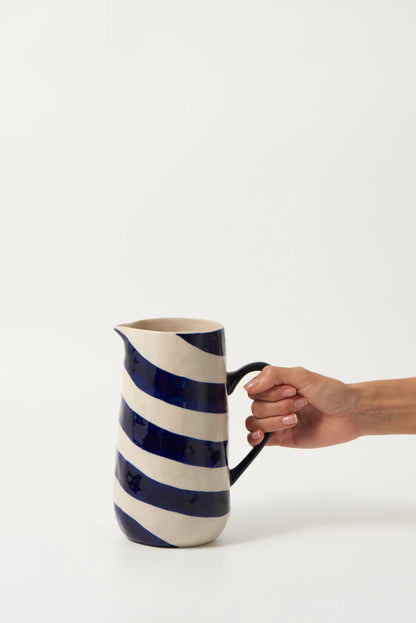 Cabana Stripe Jug Blue