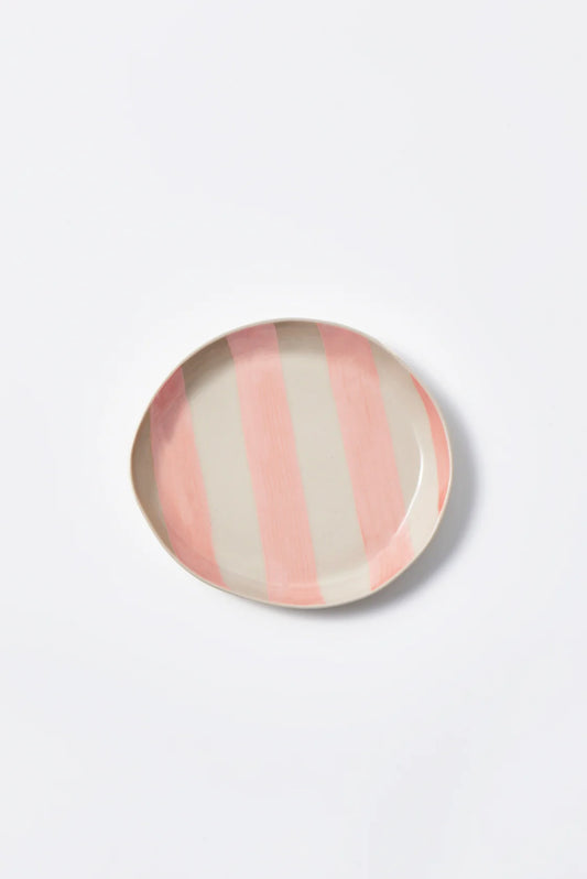 Cabana Stripe Plate Pink