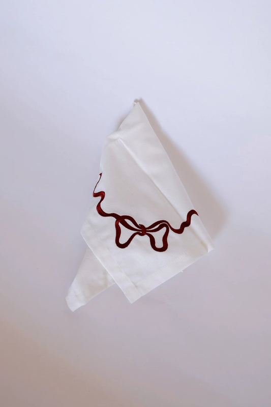Bow Napkin ~ Maroon