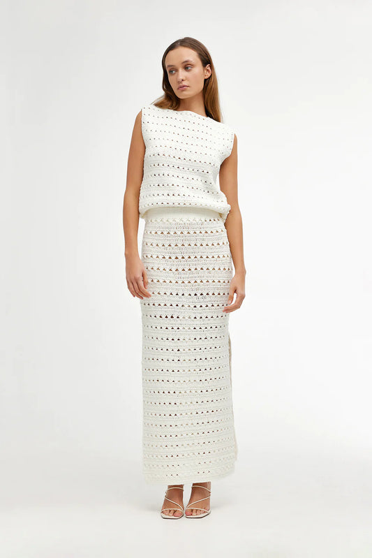 Laura Crochet Top Ivory