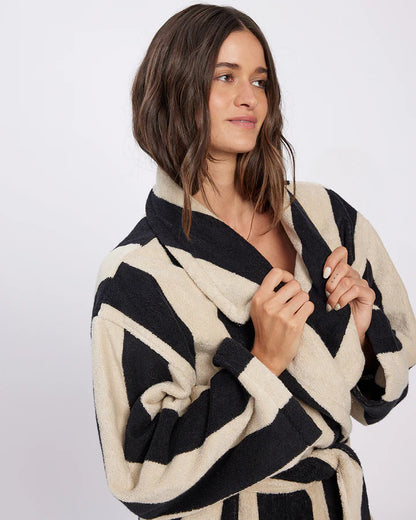 Vanilla Bean Stripe Terry Robe