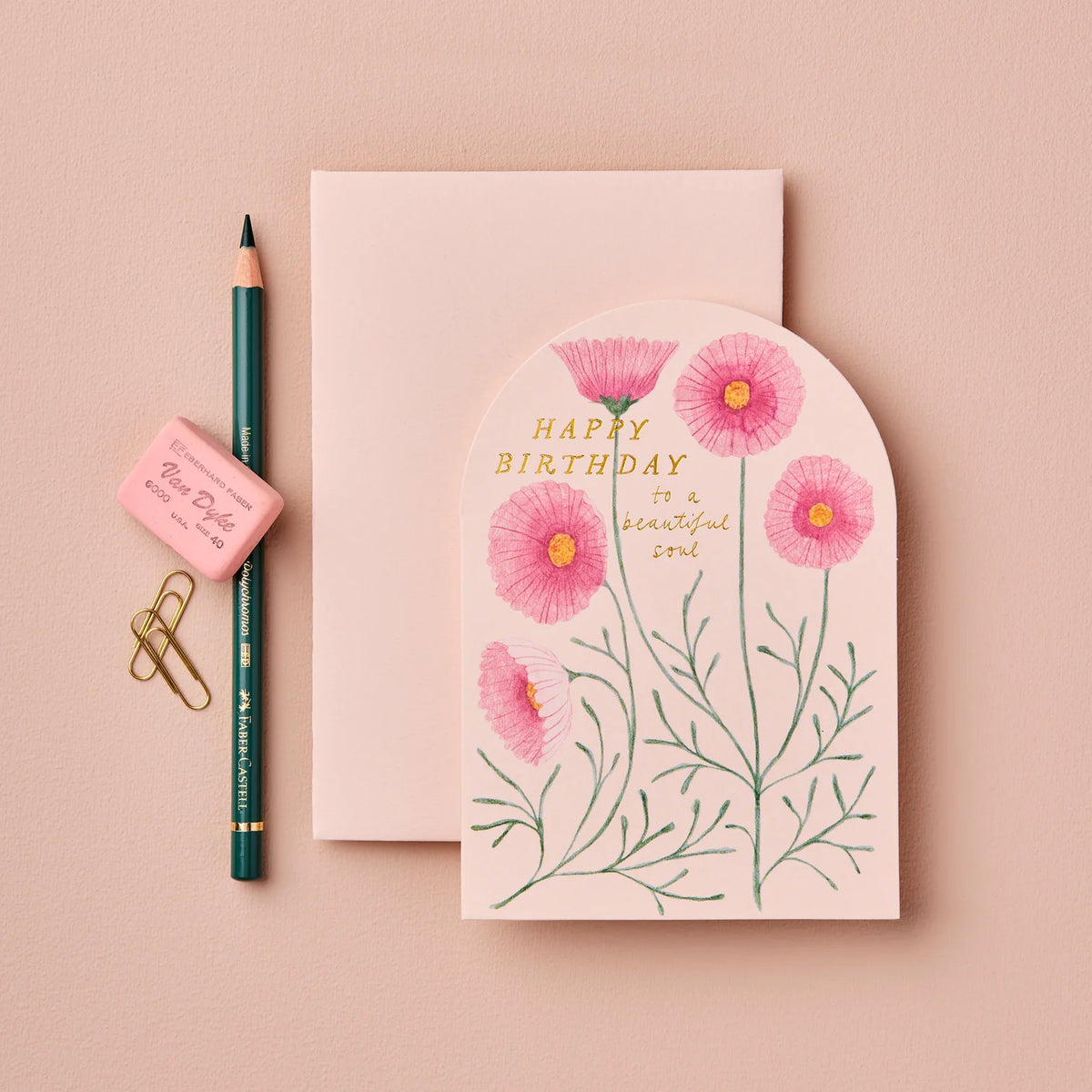Pink Cosmos Beautiful Soul Card