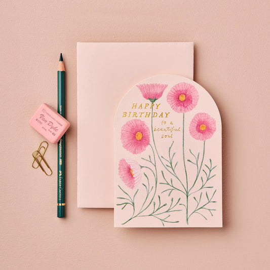 Pink Cosmos Beautiful Soul Card