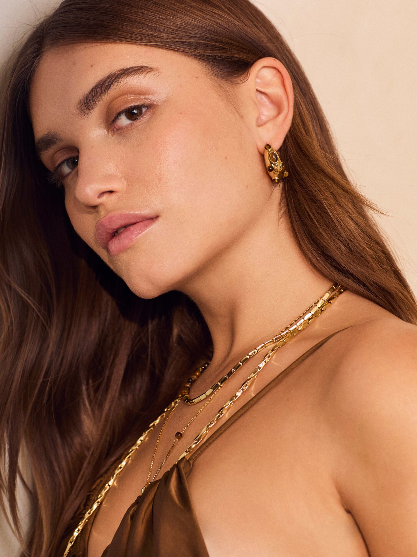 Slice of The Moon Hoops - Tiger's Eye