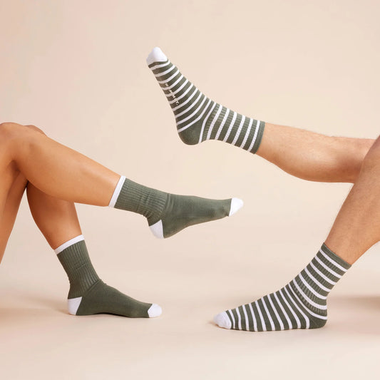 Socks 2 Pack Matcha Stripes