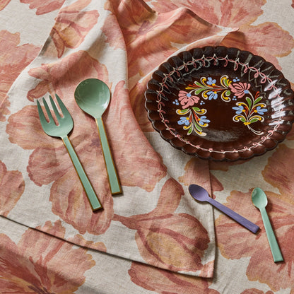 Enamel Mint Salad Servers (set of 2)