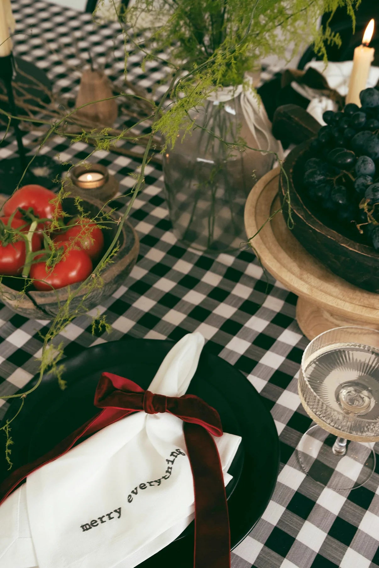 Velvet Napkin Ring Set ~ Red