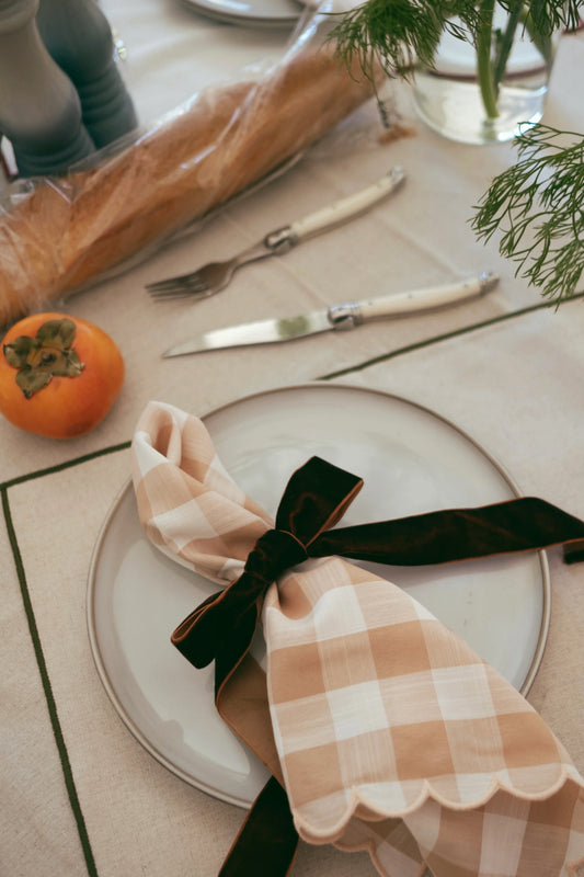 Velvet Napkin Ring Set ~ Dark Brown
