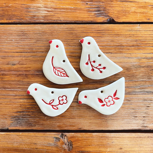Mini Christmas  Ceramic Bird Gift Tag