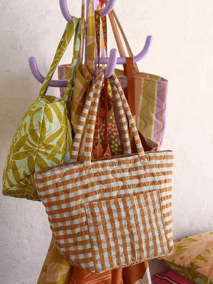 Honey Blue Seersucker Quilted Bag