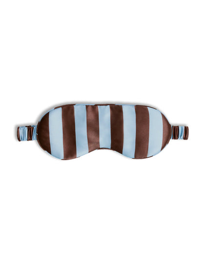 Silk Eye Mask Iced Chocolate Stripe