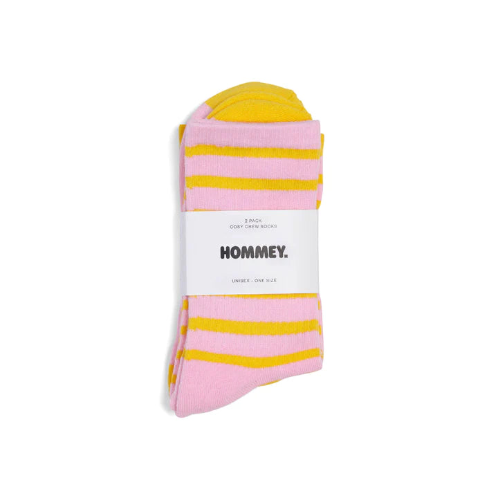 Socks 2 Pack Pink Lemonade Stripes