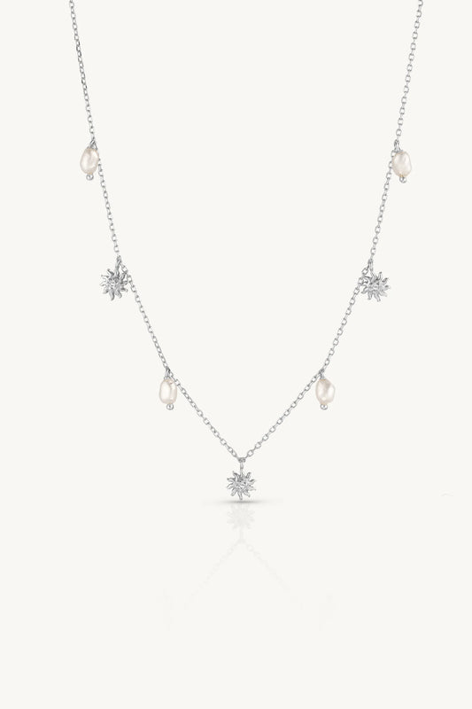 Soleil Pearl Silver Necklace