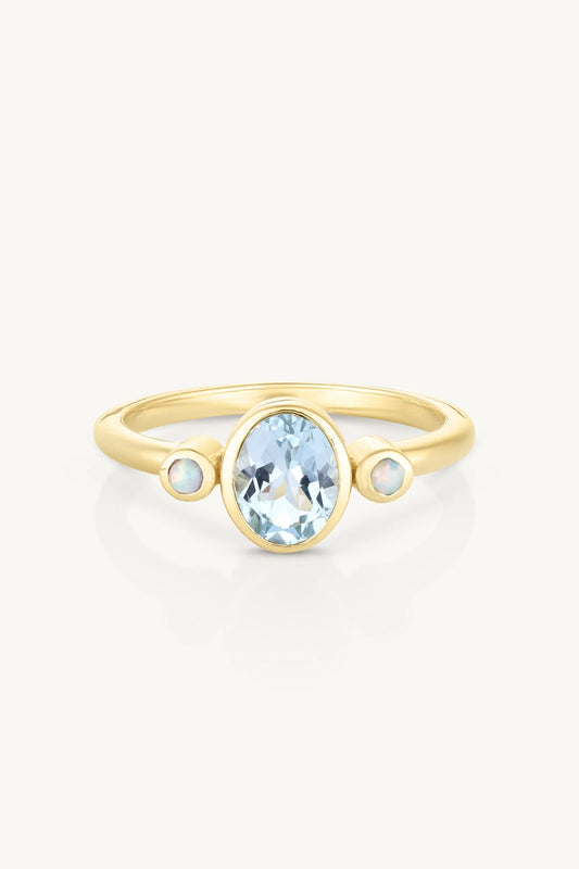 Sophia Sky Blue Topaz Gold Stacker 6/S