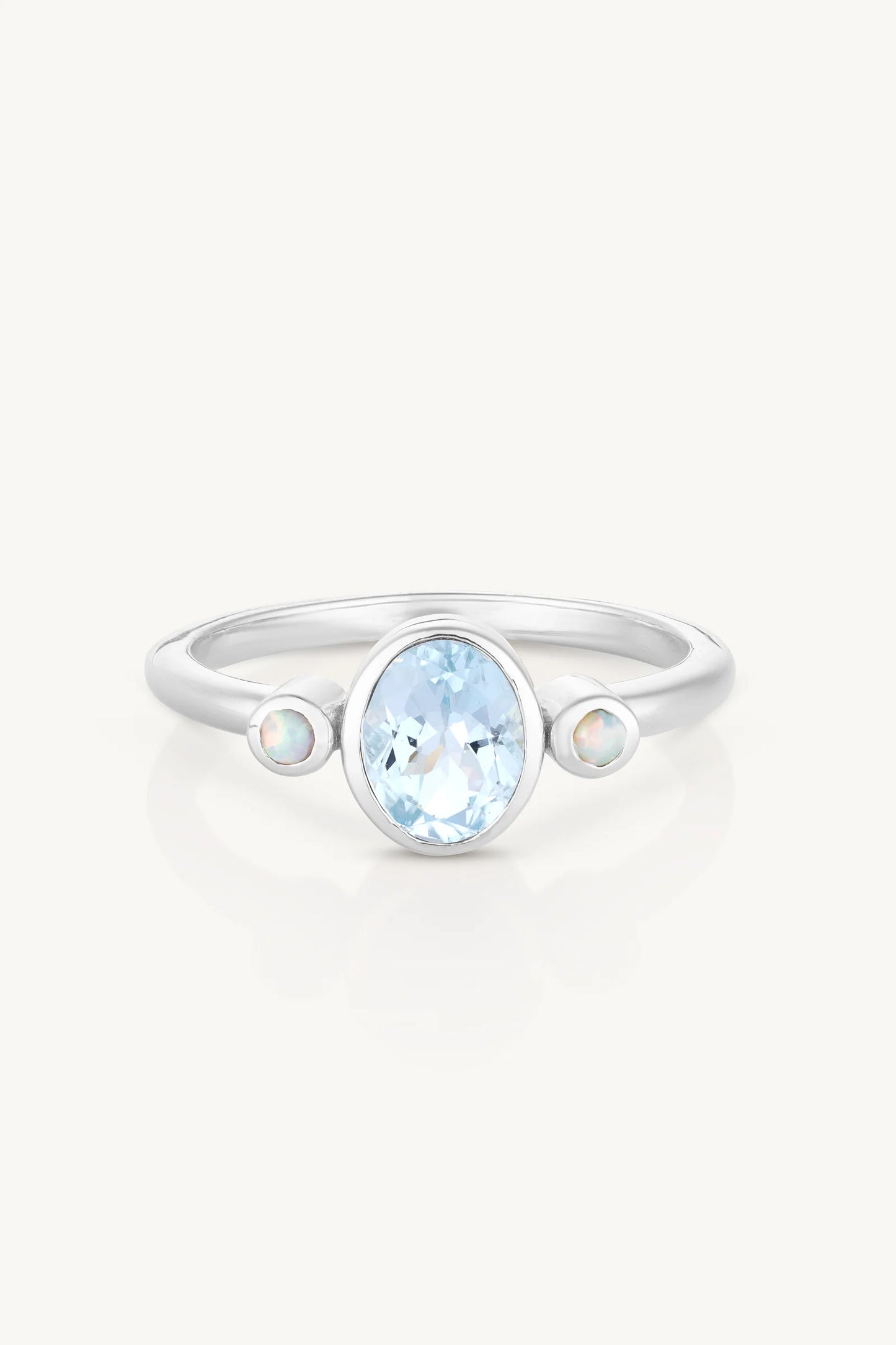 Sophia Sky Blue Topaz Silver Stacker 8/L