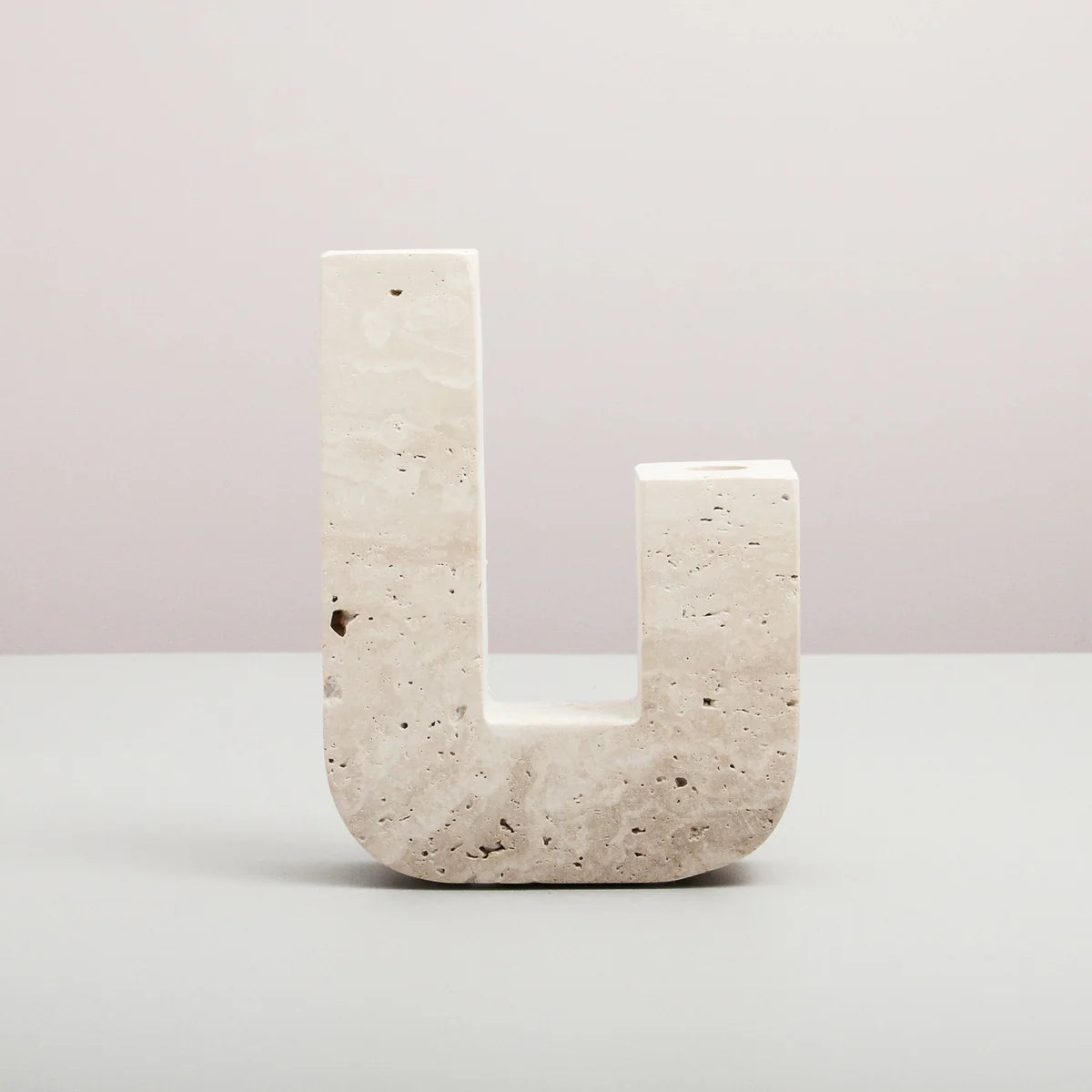 Staggered Taper Candlestand Travertine