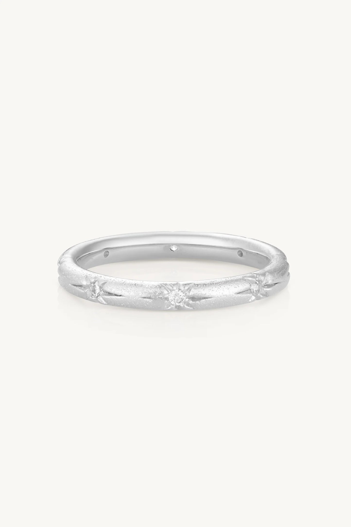 Starburst Silver Stacking Band 6/S
