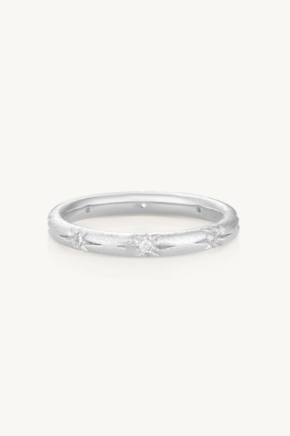 Starburst Silver Stacking Band 6/S