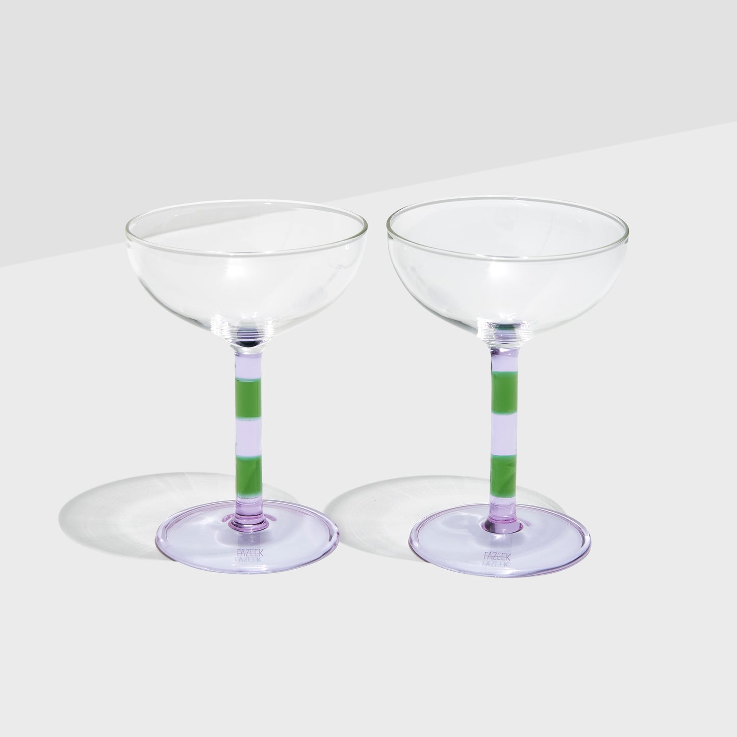 Striped Coupe Glass Set of 2