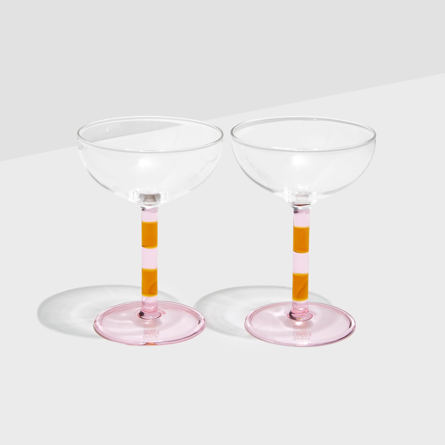 Striped Coupe Glass Set of 2