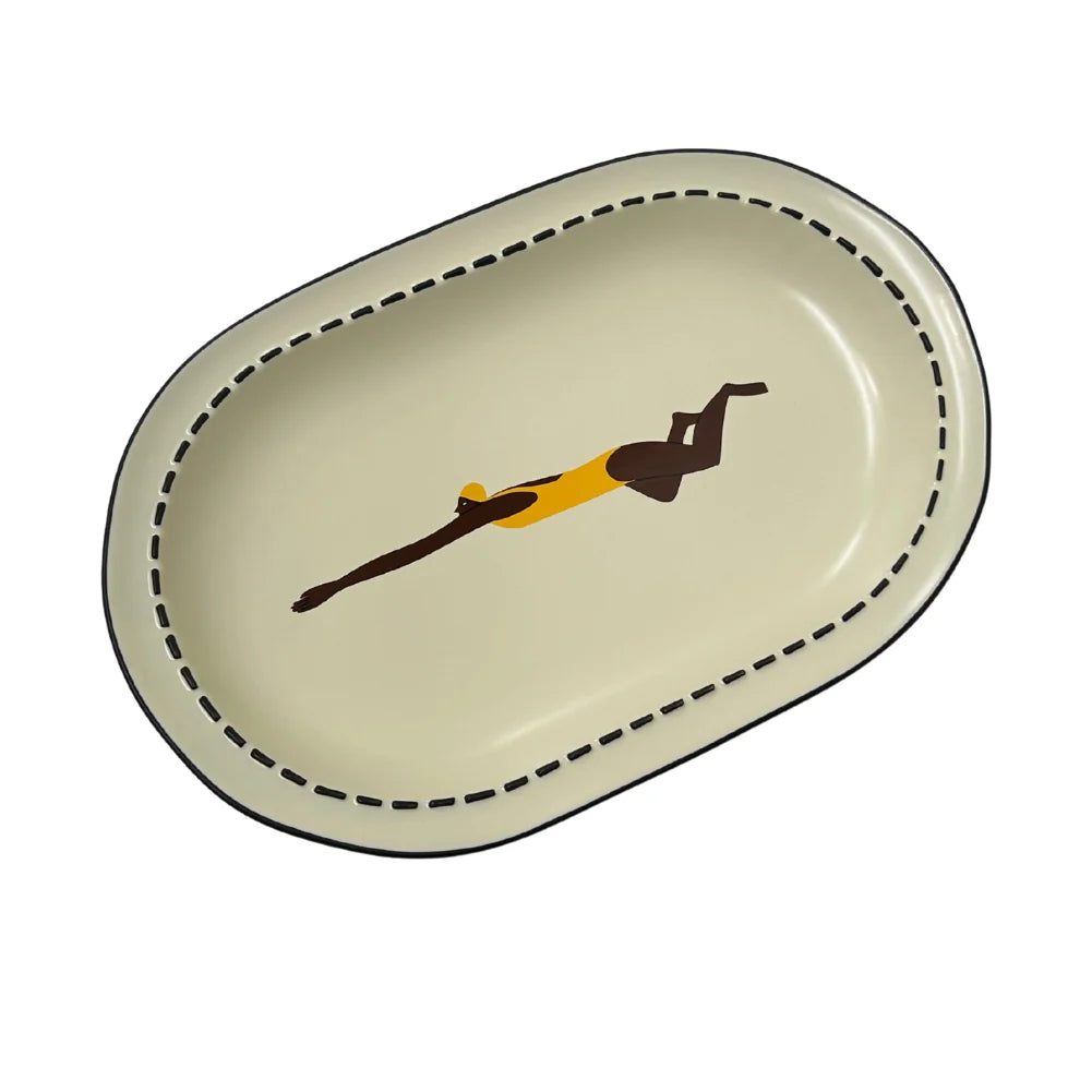 Large Serving Plate | Push and Glide ~ French Vanilla