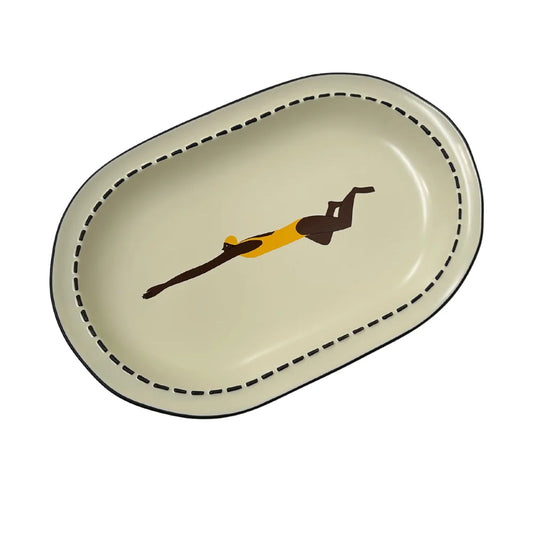 Large Serving Plate | Push and Glide ~ French Vanilla
